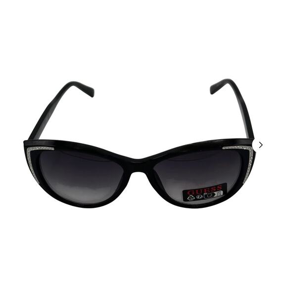 Guess Wm's Black Rhinestone Cat Eye Sunglasses Gray Lens 1950s Retro Pin Up NWT - Picture 5 of 5